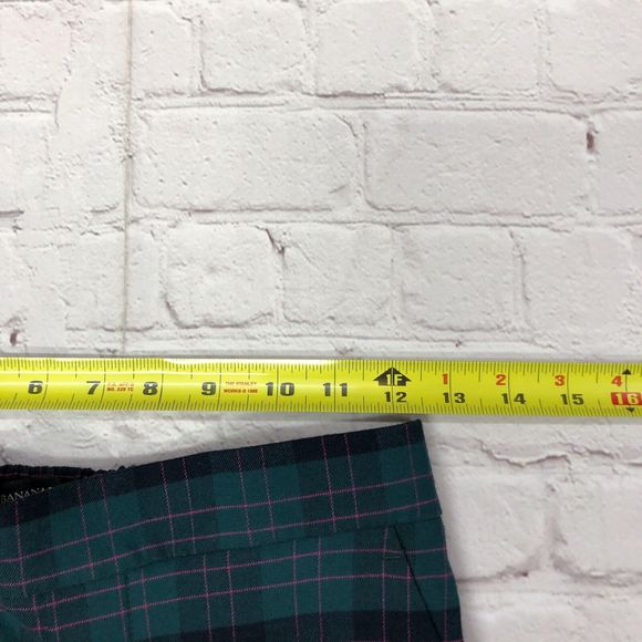 Banana Republic Women Pull On Hayden Pants Size 0 Green Plaid M118 -7 - Picture 4 of 15